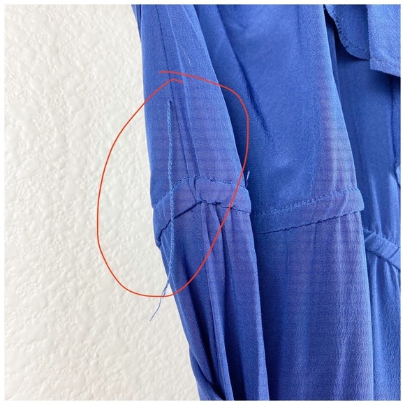 Yumi Kim Silk Blue Halter Wide Leg‎ Jumpsuit - Large - Picture 5 of 9